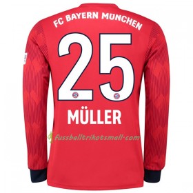 Günstige Fußballtrikots FC Bayern München Muller 25 2018-2019 Langarm Heimtrikot kaufen